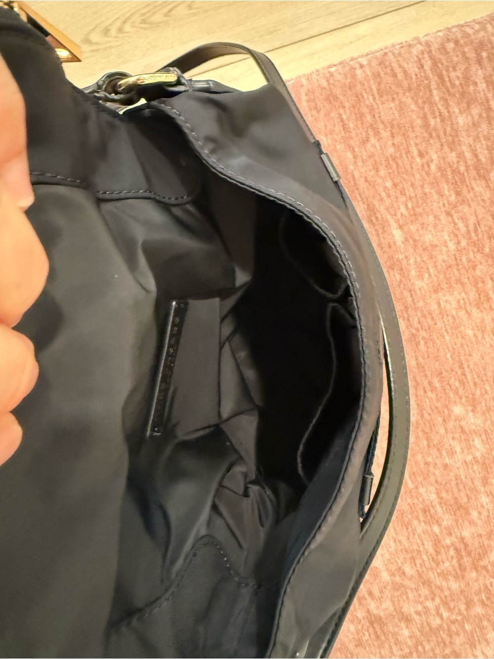 Marc Jacobs Black Nylon Messenger Bag with Gold Accents - Picture 5 of 8